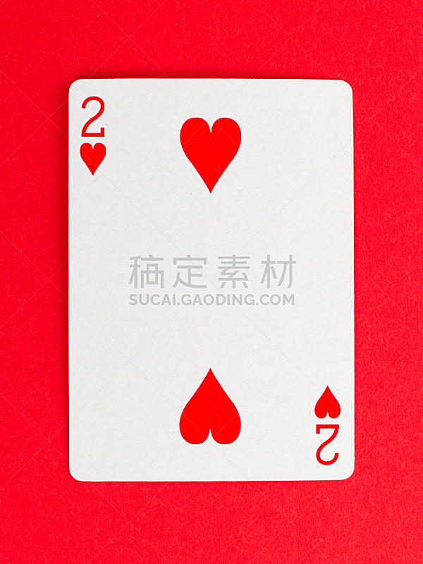纸牌,数字2,进行中,垂直画幅,扑克,休闲活动,红桃2,符号