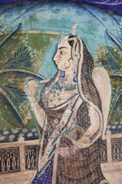 本迪,印度教,壁画,拉贾斯坦邦,垂直画幅,绘画作品,艺术,旅游目的地,绘画艺术品,无人