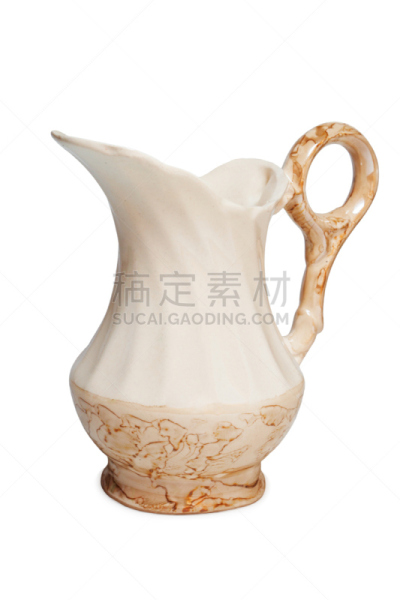 水壶,奶壶,饮料,华丽的,空的,背景分离,克里特岛,牛奶,希腊,简单
