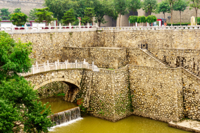 远古的,城墙,天空,灯笼,水平画幅,无人,古老的,户外,要塞,都市风景