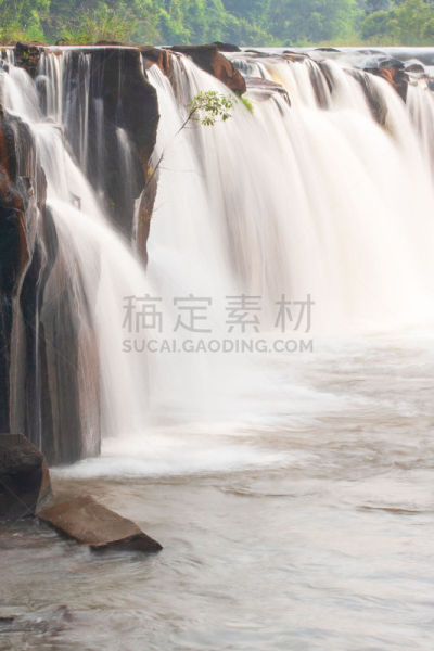 水,形状,占巴塞,瀑布,波罗芬高原,巴色,老挝,深情的,悬崖,个性