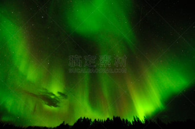北极光,天空,自然现象,基那河,费尔班克斯,水平画幅,绿色,夜晚,无人,电磁的