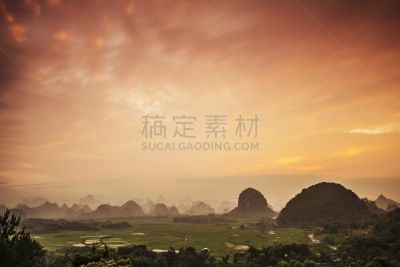喀斯特,地形,山,兴平,阳朔,自然,沟壑,非都市风光,水平画幅,无人