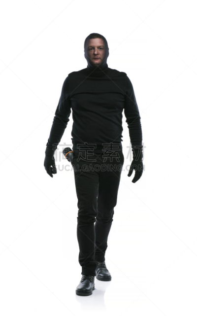 盗贼,面具,黑色,垂直画幅,白人,手电筒,夜贼,男性,仅男人,仅成年人