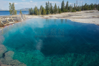 蓝色,自然美,池塘,水,天空,留白,美国西部,洛矶山脉,怀俄明,夏天