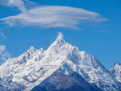 云南省,中国,地形,梅里雪山,meili山,布劳甘山,云南德钦地区,香格里拉县,雪山,山脊