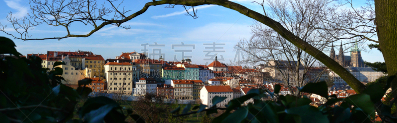 全景,赫拉德卡尼城堡,水平画幅,无人,户外,都市风景,城镇,著名景点,远古的,建筑