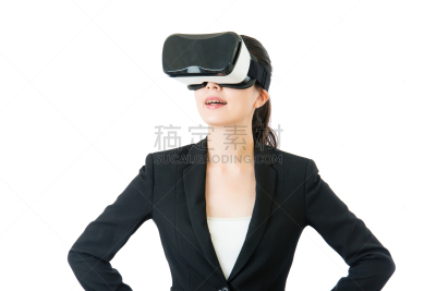 耳麦,眼镜,商务,女人,亚洲,知识,网络空间,飞行风镜,虚拟现实模拟器,防护镜