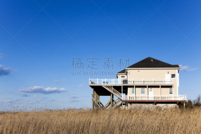 房屋,沼泽,自然,水,留白,水平画幅,地形,建筑,无人,纽约州