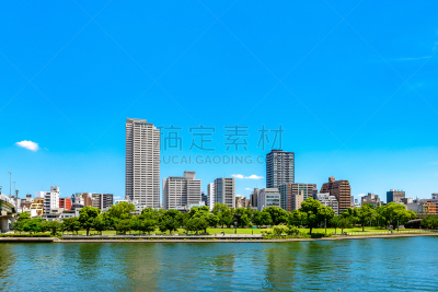 日本,都市风光,大阪商业园,中之岛,中央区,大阪府,办公室,天空,美,水平画幅