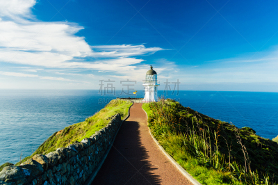 灯塔楼,cape reinga,静脉滴注,水,水平画幅,无人,夏天,偏远的,户外,特写