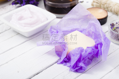 spa美容,花束,熏衣草,留白,彩妆,水平画幅,无人,桑拿浴,健康,浴盐