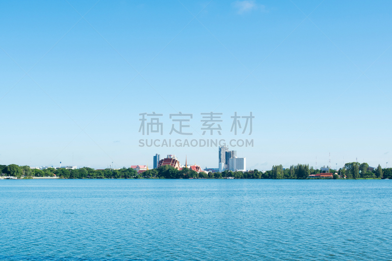 城市,都市风景,孔敬,自然,水,天空,水平画幅,绿色,地形,无人