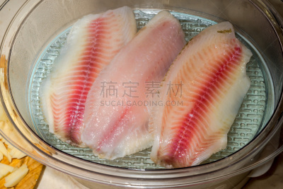 罗非鱼,浓烟,法国小牛排,沸腾的,水,水平画幅,海产,热,2015年,晚餐