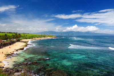 海滩,忽可帕海滩,野餐,斑点,亭台楼阁,夏威夷,毛伊岛