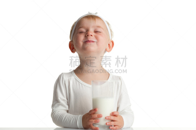 牛奶,润须,儿童,白色背景,白人,背景分离,闭着眼睛,乐趣,幽默,健康食物