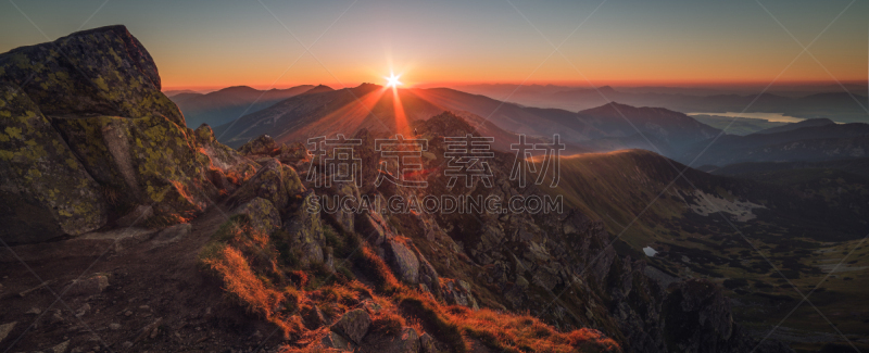 山脉,自由,橙色,黄昏,阴影,岩石,夏天,户外,天空,高处