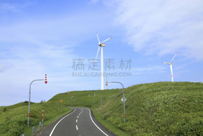 豆腐,风轮机,山,天空,水平画幅,云,风力,能源,无人,环境损害