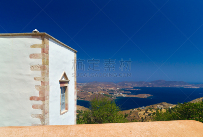 希腊,夏天,都市风景,丝卡拉,帕特莫斯,乡村,蓝色,岛,反差,白昼