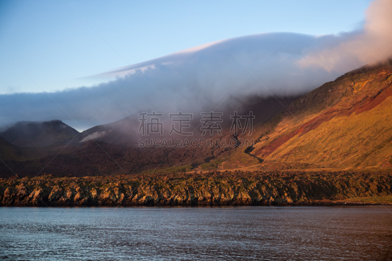 火山,雪,水,水平画幅,云,无人,火山地形,科学,偏远的,户外