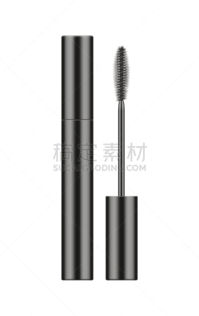 装管,睫毛膏,化妆刷,垂直画幅,美,彩妆,银色,绘画插图,墨水,组物体