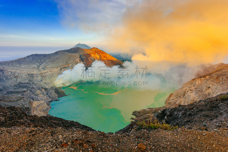 火山,烟信号,泗水,西爪哇,东爪哇,活火山,爪哇,山口,火山口,天空