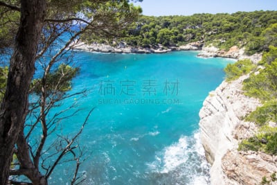 米诺卡,看风景,全景,西班牙,水,天空,沙子,夏天,巴利阿里群岛,海滩