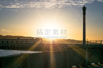城市天际线,水,巷,金色,海湾,旧金山,国际著名景点,黄昏,加利福尼亚,船