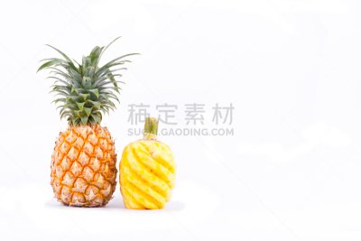 熟的,分离着色,菠萝,食品,健康食物,水果,白色背景,去皮的,枫树的翅果,营养成分标签