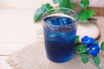 蝴蝶,果汁,豌豆,冰块,美,水平画幅,园艺,玻璃,饮料,泰国
