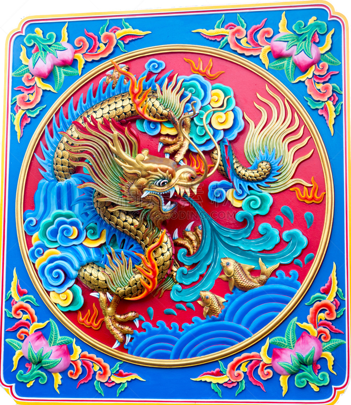 龙,黄金,垂直画幅,艺术家,符号,泰国,雕塑,式样,建筑,装饰物