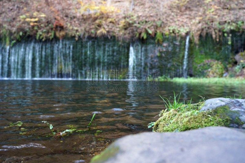 瀑布,自然,轻井泽町,宁静,shiraito falls,拱门,小的,居住区,长野县,著名景点