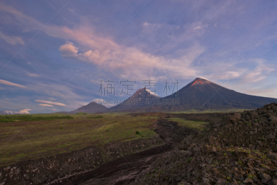 火山,天空,火山渣锥,星星,夜晚,早晨,岩层,火山岩,光,黎明
