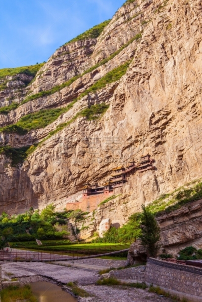 衡山,寺庙,山,悬挂的,大同,山西省,垂直画幅,无人,2015年