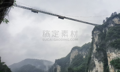 风景,桥,中国,亚洲,湖南省,玻璃,武陵源,大峡谷,电缆,水平画幅