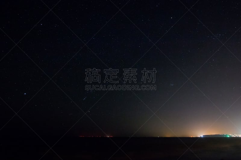 猎户座大星云,风力发电站,在上面,星系,天空,水平画幅,星星,夜晚,无人,英吉利海峡