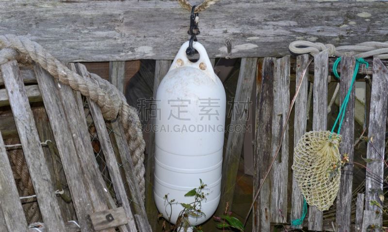 龙虾浮标,龙虾笼,鱼网,浮标,水平画幅,风化的,无人,古老的,组物体,户外