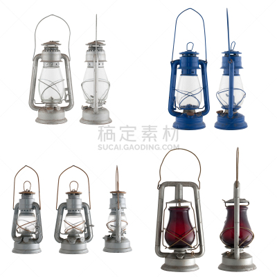 灯笼,古老的,油灯,炭黑,煤油,蓝色,白色背景,灯,背景分离,方形画幅
