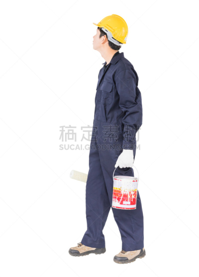 滚刷,绘画艺术品,制服,无形的,墙,职业,印染辊,垂直画幅,蓝色