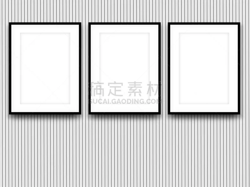 三个物体 空白的 条纹 壁纸 背景 画框 留白 式样 成一排 边框图片素材下载 稿定素材