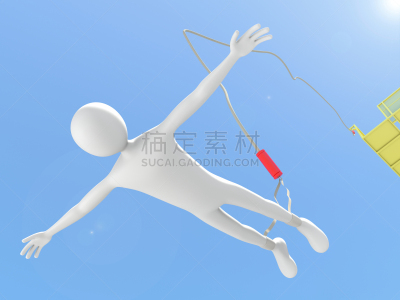 蹦极,性格,三维图形,弹力绳,水平画幅,形状,勇气,真实的人,人,风险