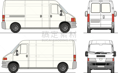 标致,旅行车,扩胸机,皮卡车,车轮,无人,绘画插图,电灯,白色背景,组物体