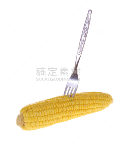 玉米,餐具,垂直画幅,无人,生食,背景分离,甜食,植物,彩色图片,黄色