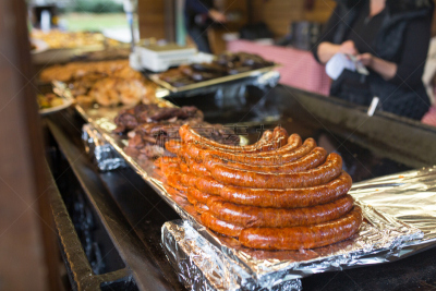 香肠,热,特写,公寓,香料,格子烤肉,水平画幅,开胃品,膳食,夏天