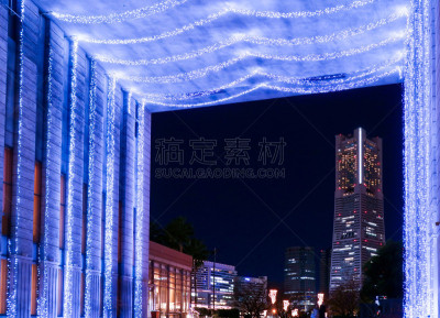 横滨,夜晚,冬天,日本,右外野手,横滨海湾大桥,横滨地标大厦,横滨高速铁路,游乐园,旅游嘉年华