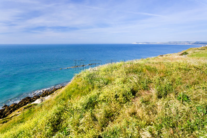 诺曼底,法国,海岸线,曼彻,英吉利海峡,加来海峡大区,水,天空,水平画幅,沙子