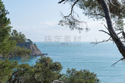海岸线,西班牙,陡峭海岸,赫罗纳,勇气,赫罗纳省,歌剧院,特萨德玛,地中海,夏天