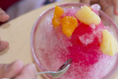 冰,蛋筒,寒冷,水平画幅,夏天,人造冰,特写,甜点心,成分,冰冻甜食