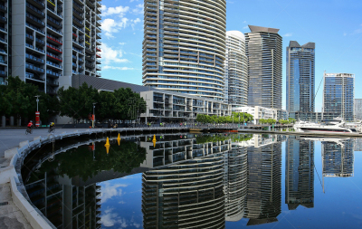 市区,墨尔本,商务,游艇,海港,现代,船,著名景点,自行车,河流