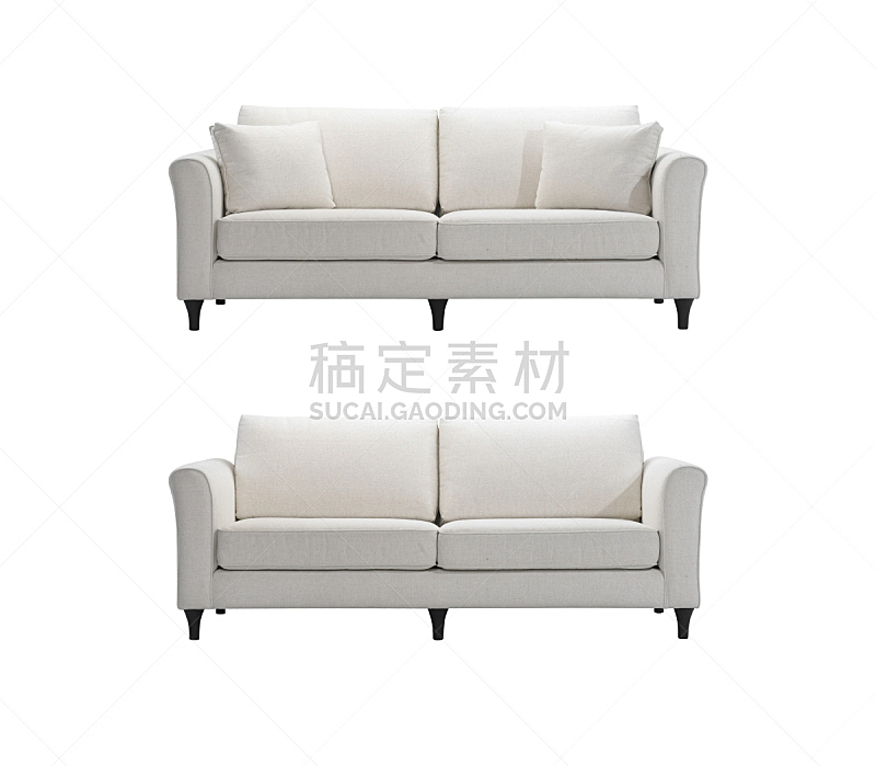 沙发,正面视角,座位,水平画幅,形状,无人,皮革,家具,白色,剪贴路径